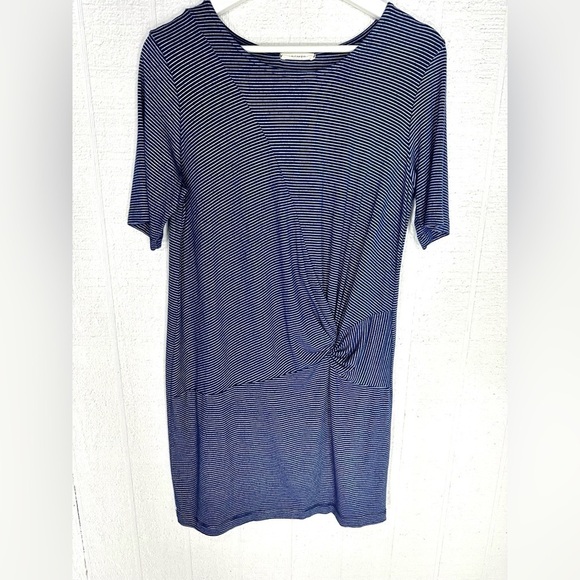 Promesa side gathered striped jersey dress size M - Picture 1 of 7